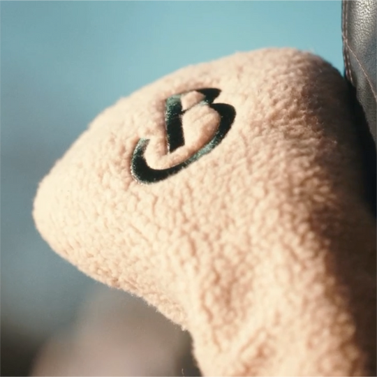 Banter Golf Icon Driver Headcover in Beige — styled product shot, Icon Collection