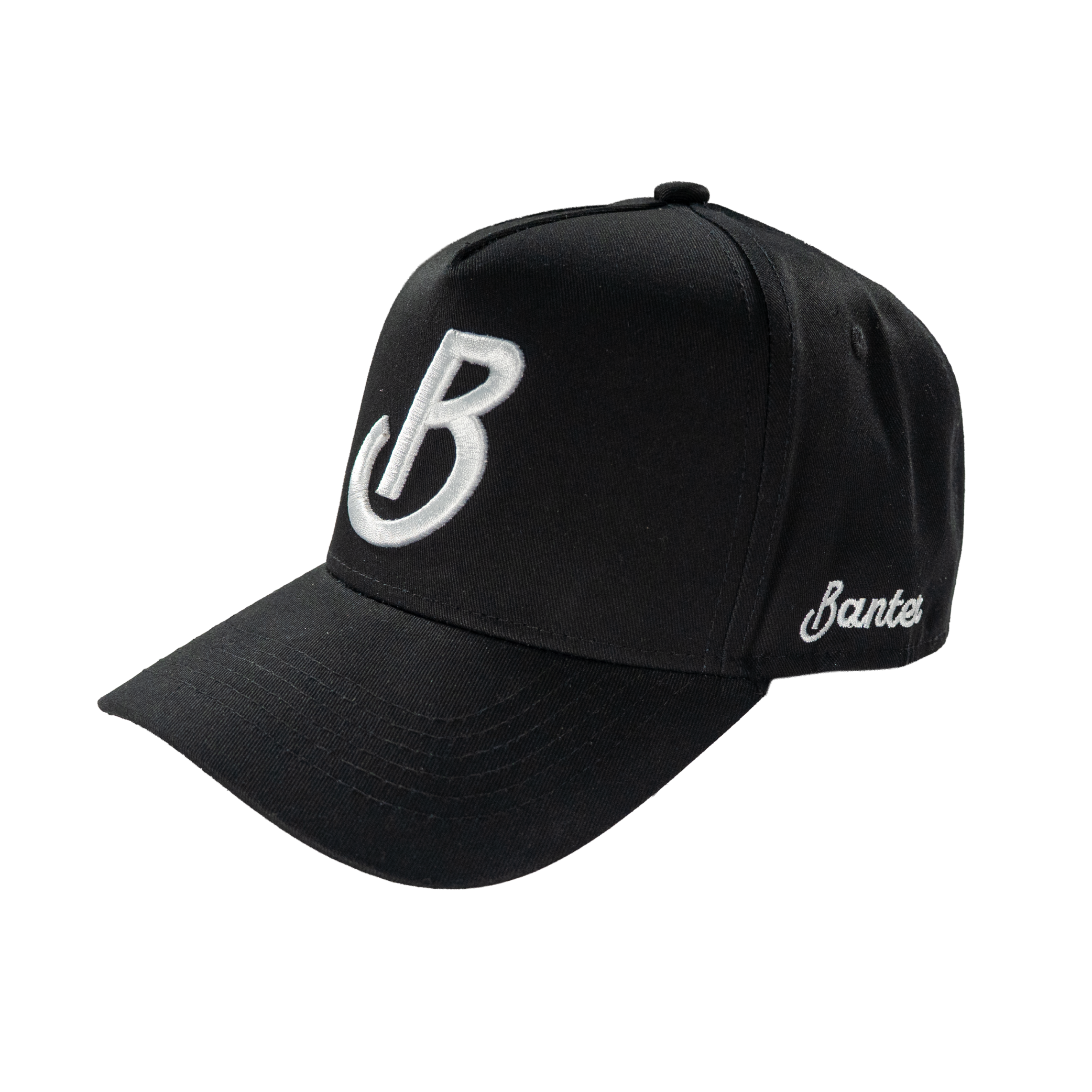 Banter Golf Clubhouse Icon Hat in Black — back view, Banter script embroidery