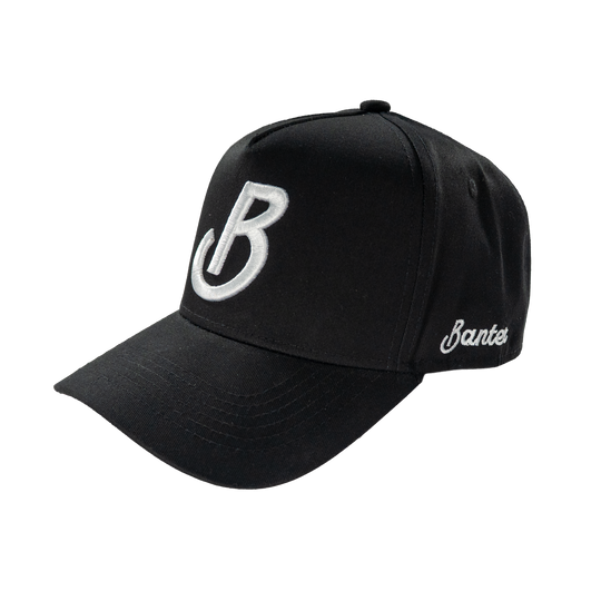 Banter Golf Clubhouse Icon Hat in Black — back view, Banter script embroidery