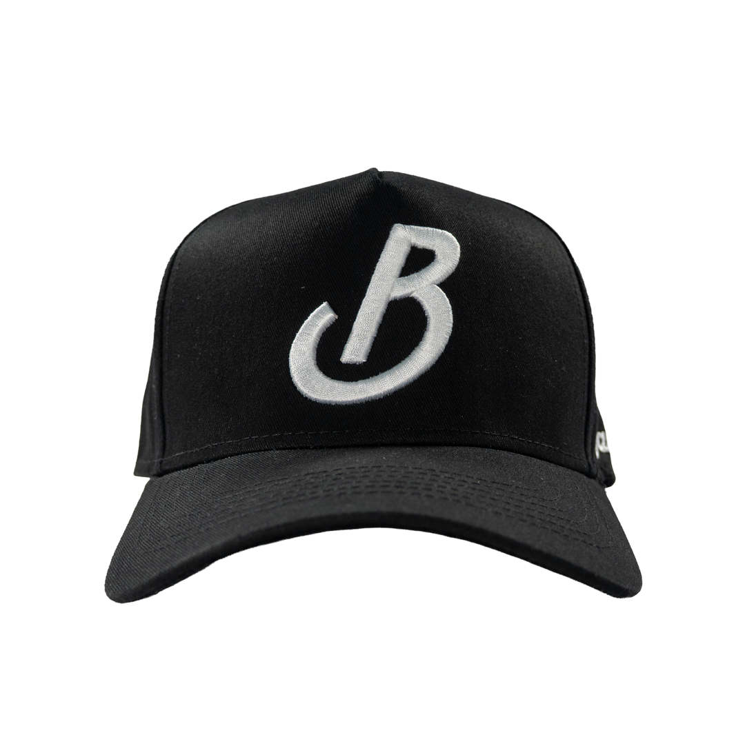 Banter Golf Clubhouse Icon Hat in Black — front view, embroidered Banter Golf logo