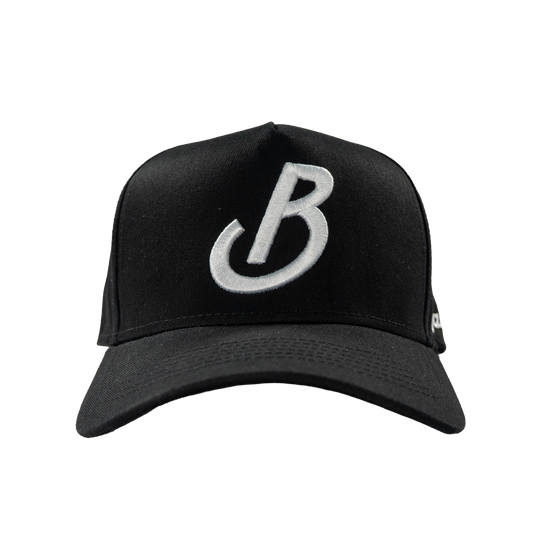 Banter Golf Clubhouse Icon Hat in Black — front view, embroidered Banter Golf logo