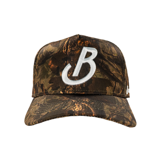 Banter Golf OB Icon Hat in Camouflage — front view, embroidered Banter Golf logo