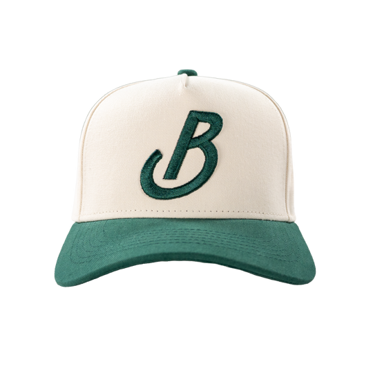 Banter Golf Bunker Icon Hat in Green — front view, embroidered Banter Golf logo