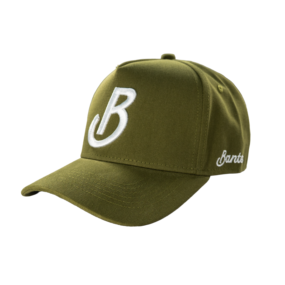 Banter Golf Fairway Icon Hat in Fairway Green — back view, Banter script embroidery