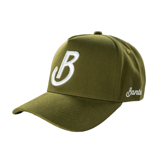 Banter Golf Fairway Icon Hat in Fairway Green — back view, Banter script embroidery