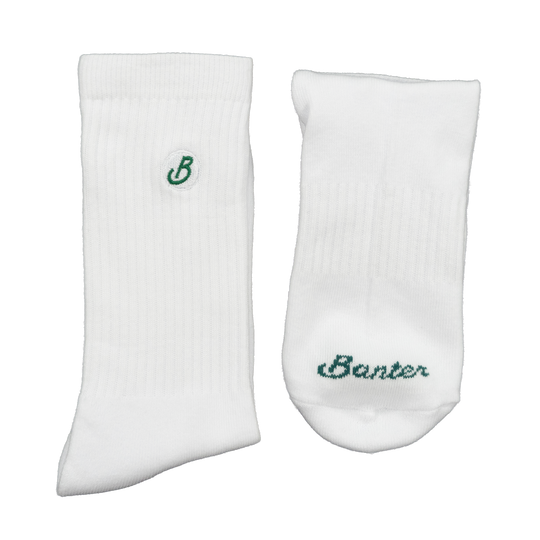 Banter Golf Icon Socks — close-up, embroidered logo detail