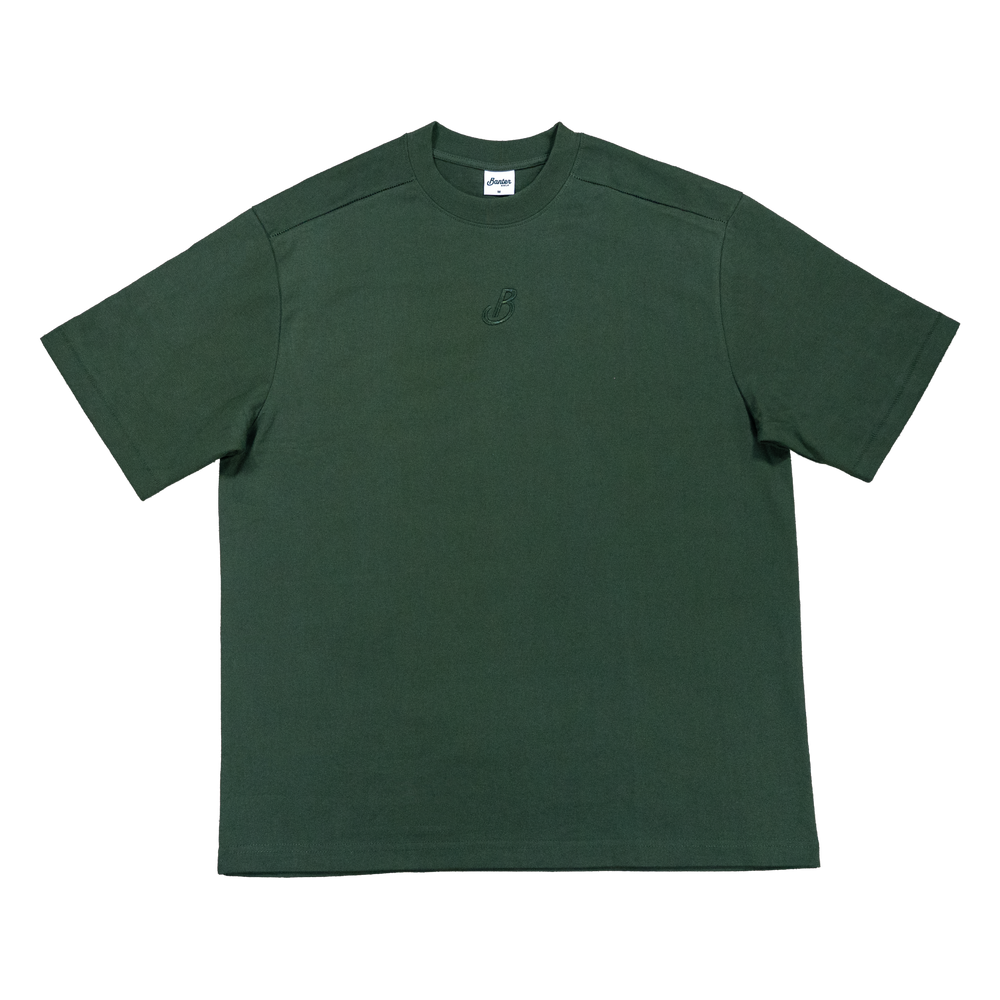 Banter Golf Icon Tee in Hunter Green — front view, embroidered Banter icon